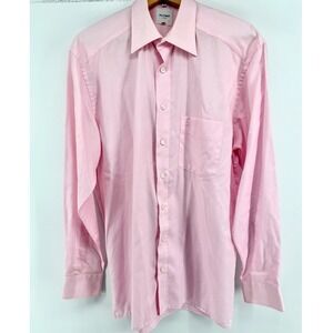 Olymp Luxor Mens Pink Cotton Long Sleeve Button Up Dress Shirt 15.5 39